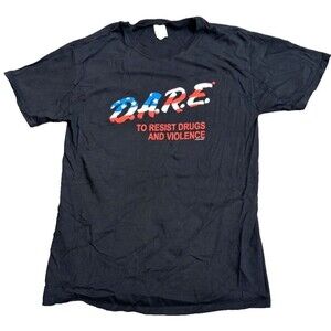 Men's Unbranded D.A.R.E. Drug Awareness Resistance USA T-Shirt - Size M - Black